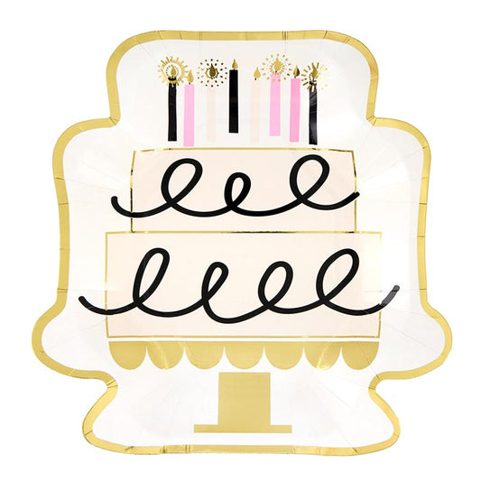Slant Shaped Paper Plate- Birthday Cake
