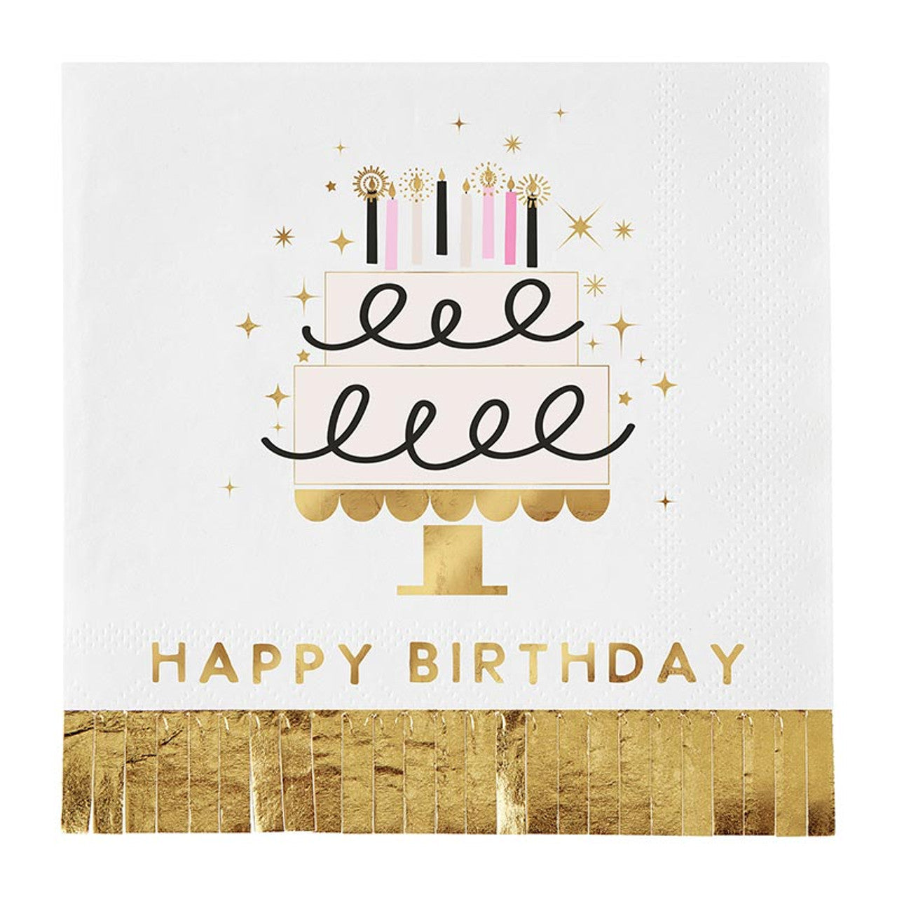 Slant "Birthday Cake" Foil Beverage Napkins (pack of 20)