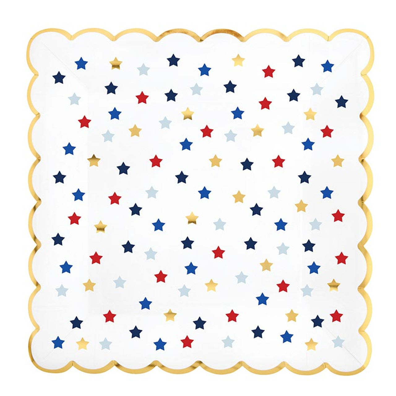 Slant Scalloped Paper Plate-4th of July