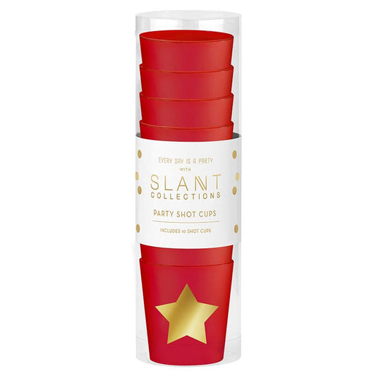 Slant "Celebration Gold Star" Shot Cups (Pack of 10)