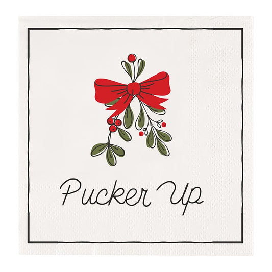 Slant “Pucker Up” Beverage Napkins -20ct