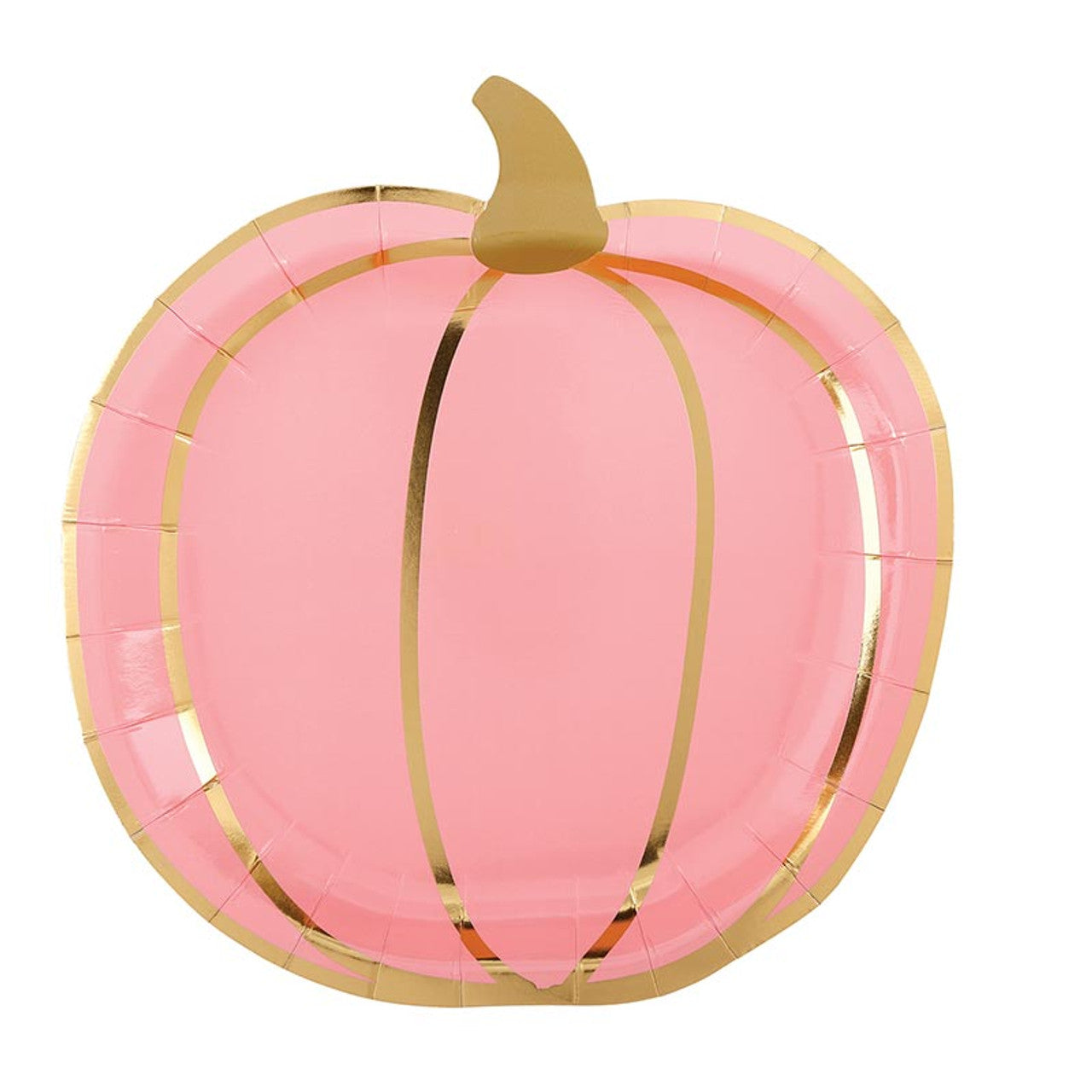 Slant Foil Shaped Paper Plates - Multicolor Pumpkins - 8ct