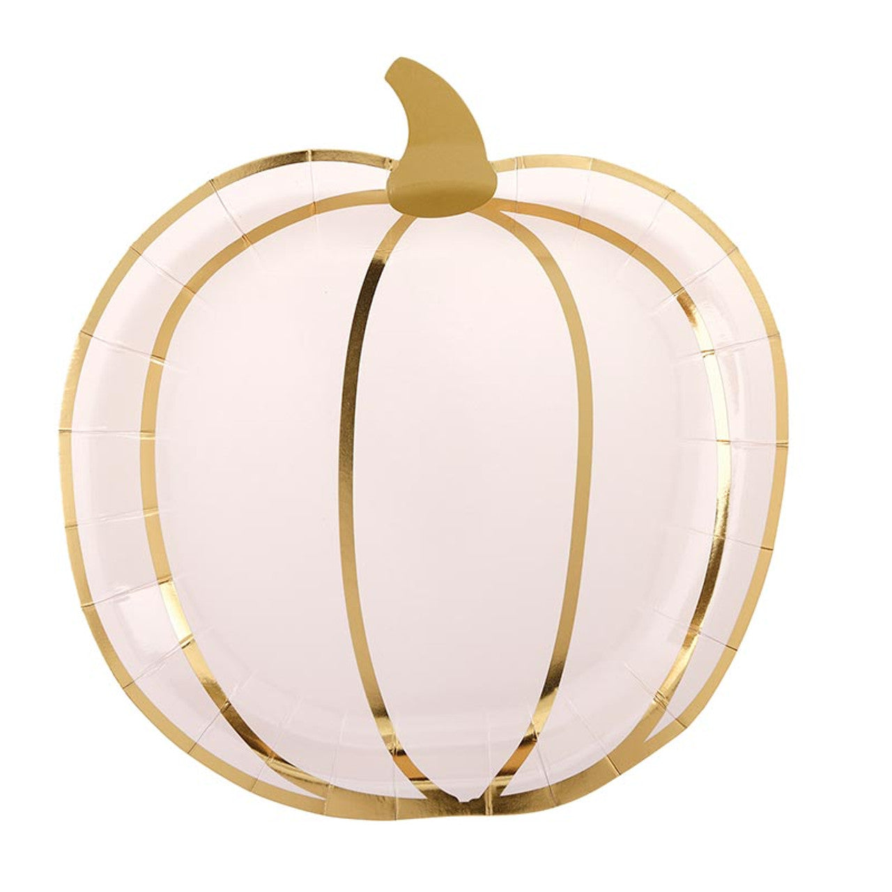 Slant Foil Shaped Paper Plates - Multicolor Pumpkins - 8ct