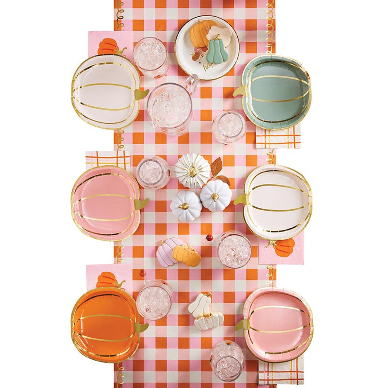 Slant Foil Round Paper Plates - Happy Fall - 8ct