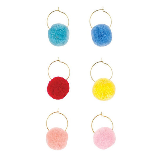 Slant Collections "Confetti" Pom Pom Wine Charms