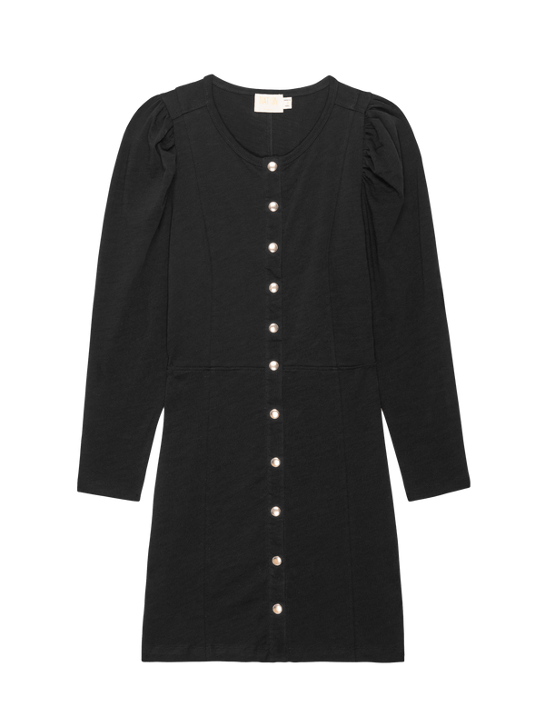 Nation LTD "Rae" Placket Front Dress-Jet Black