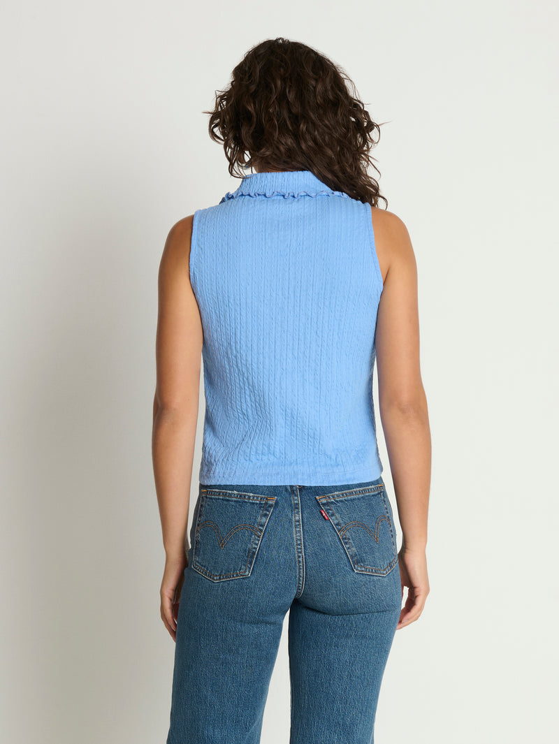 Nation LTD "Rae" Collared Tank-Cornflower