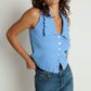 Nation LTD "Rae" Collared Tank-Cornflower