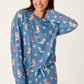 PJ Salvage "Howdy Holidays" L/S Pajama Top-Cowboy Boots & Star Print