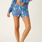 PJ Salvage "Howdy Holidays" Pajama Shorts-Cowboy Boots & Stars Print