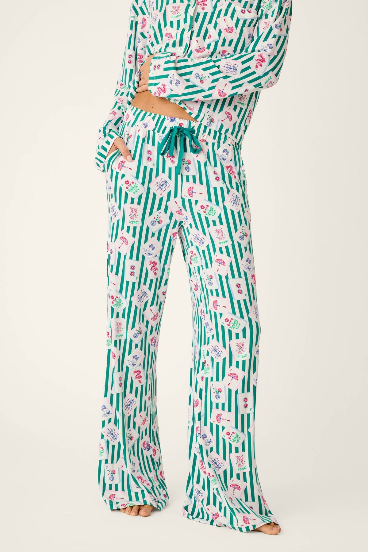 PJ Salvage "Mahjong Queen Dreams" Pajama Pant-Greenlake