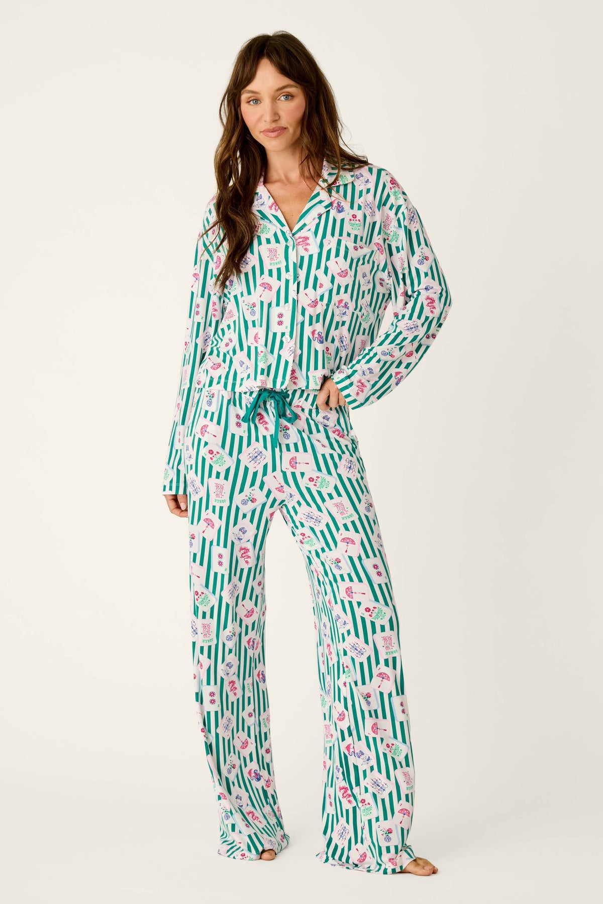 PJ Salvage "Mahjong Queen Dreams" Pajama Pant-Greenlake