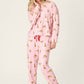 PJ Salvage "Very Merry Wild for the Holidays" Banded Jogger Pajama Pant-Pink Orchid