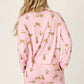 PJ Salvage "Very Merry Wild for the Holidays" L/S Pajama Top-Pink Orchid