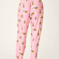 PJ Salvage "Very Merry Wild for the Holidays" Banded Jogger Pajama Pant-Pink Orchid