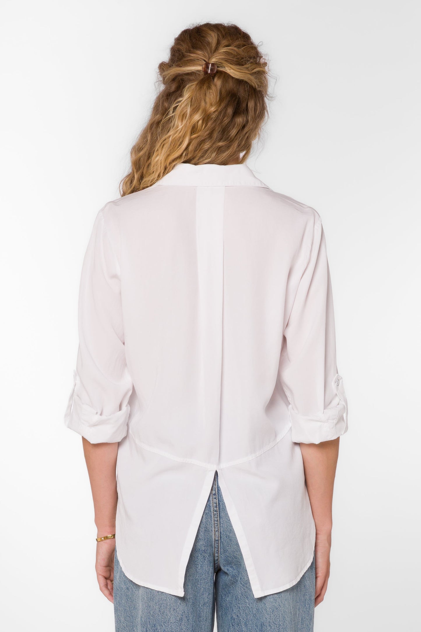 Velvet Heart "Riley" Rolled Tab Sleeve-Optic White