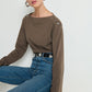 Nation LTD "Rochelle" Boatneck Tee-Espresso