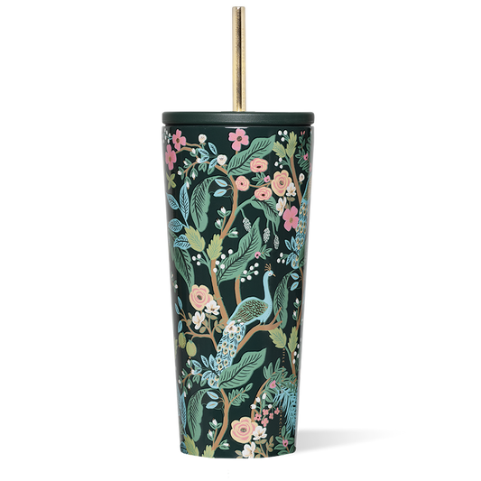 Corkcicle x Rifle Paper Co. “Peacock Blue”- 24oz Cold Cup