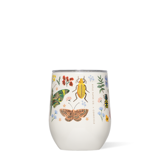 Corkcicle x Rifle Paper Co. “Curio Cream”- 12oz Stemless Tumbler