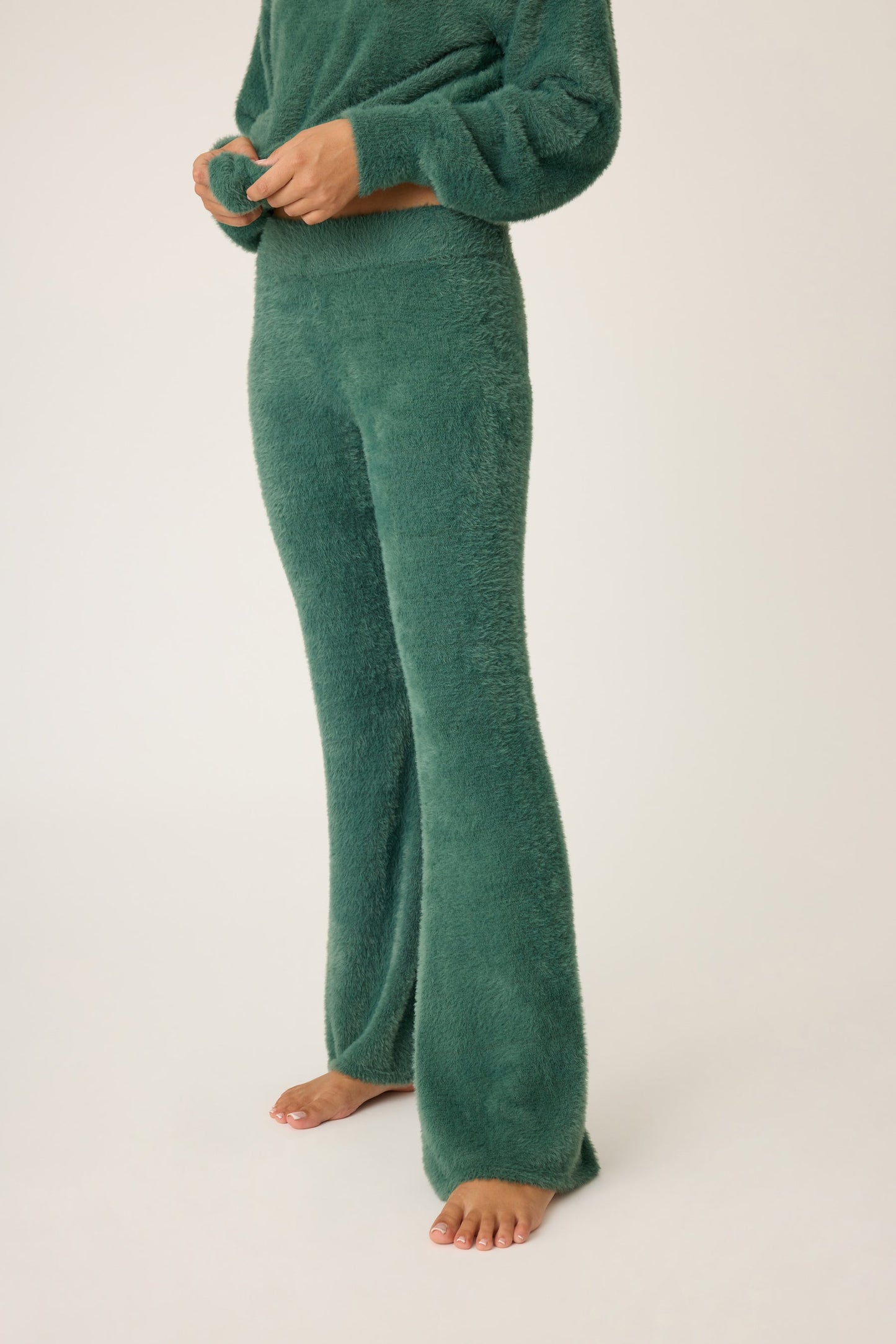 PJ Salvage "Campfire Cozy" Feather Knit Lounge Pant-Sage Leaf