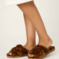 PJ Salvage "Holiday Dreams" Faux Fur Braid Slipper