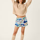 PJ Salvage "Ski Ya Later" Flannel Pajama Shorts-Skiing Bears Print