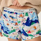PJ Salvage "Ski Ya Later" Flannel Pajama Shorts-Skiing Bears Print