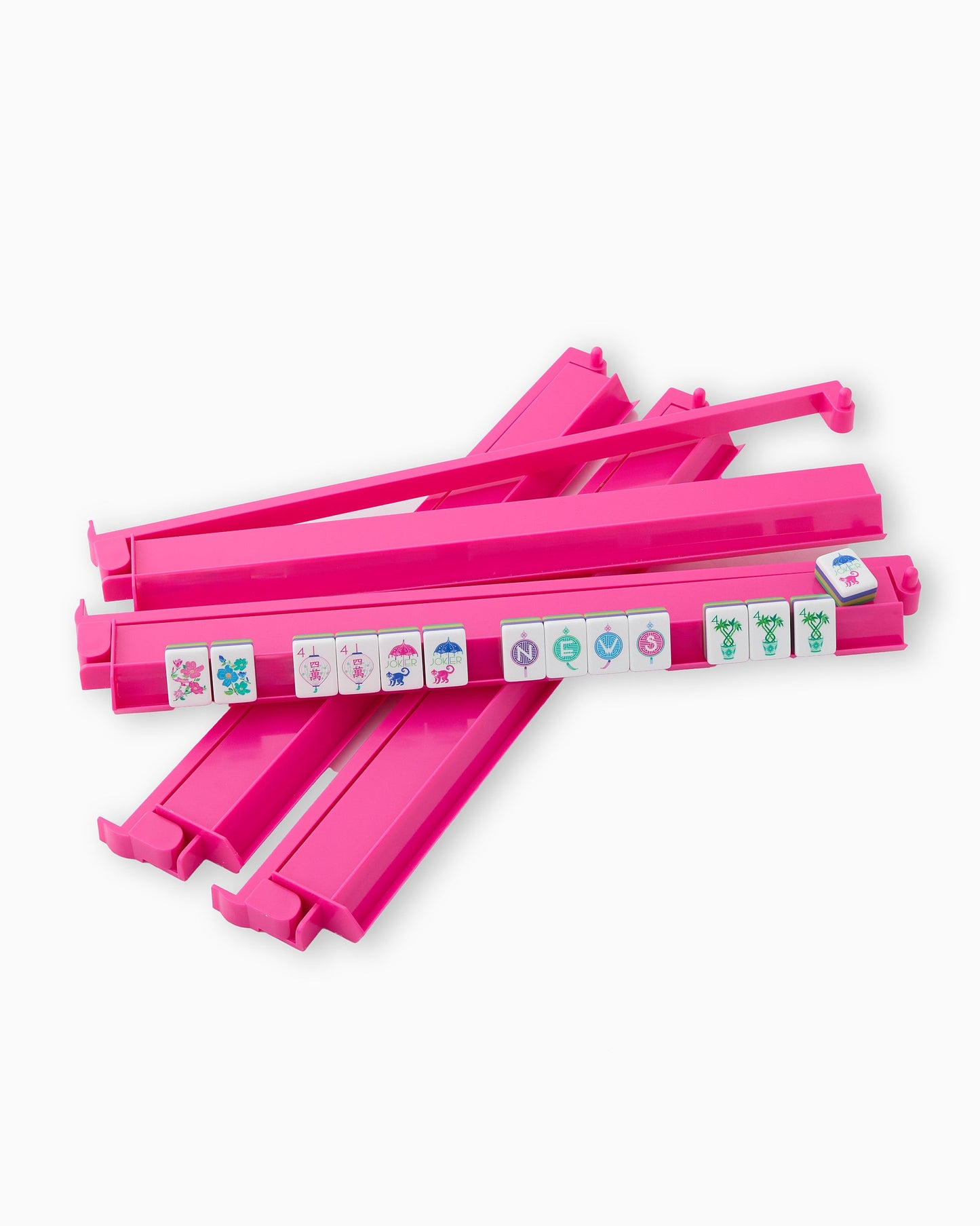 Oh My Mahjong Rack & Pushers Set-Hot Pink