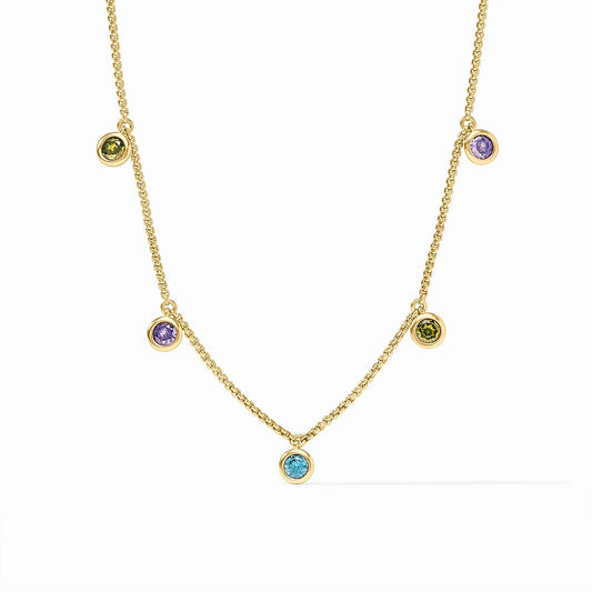 Julie Vos "Rainbow Delicate Charm Necklace"- Blue Twilight