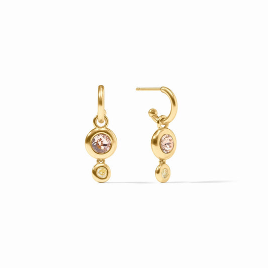 Julie Vos "Rainbow Duo Hoop & Charm Earring"- Champagne Radiance
