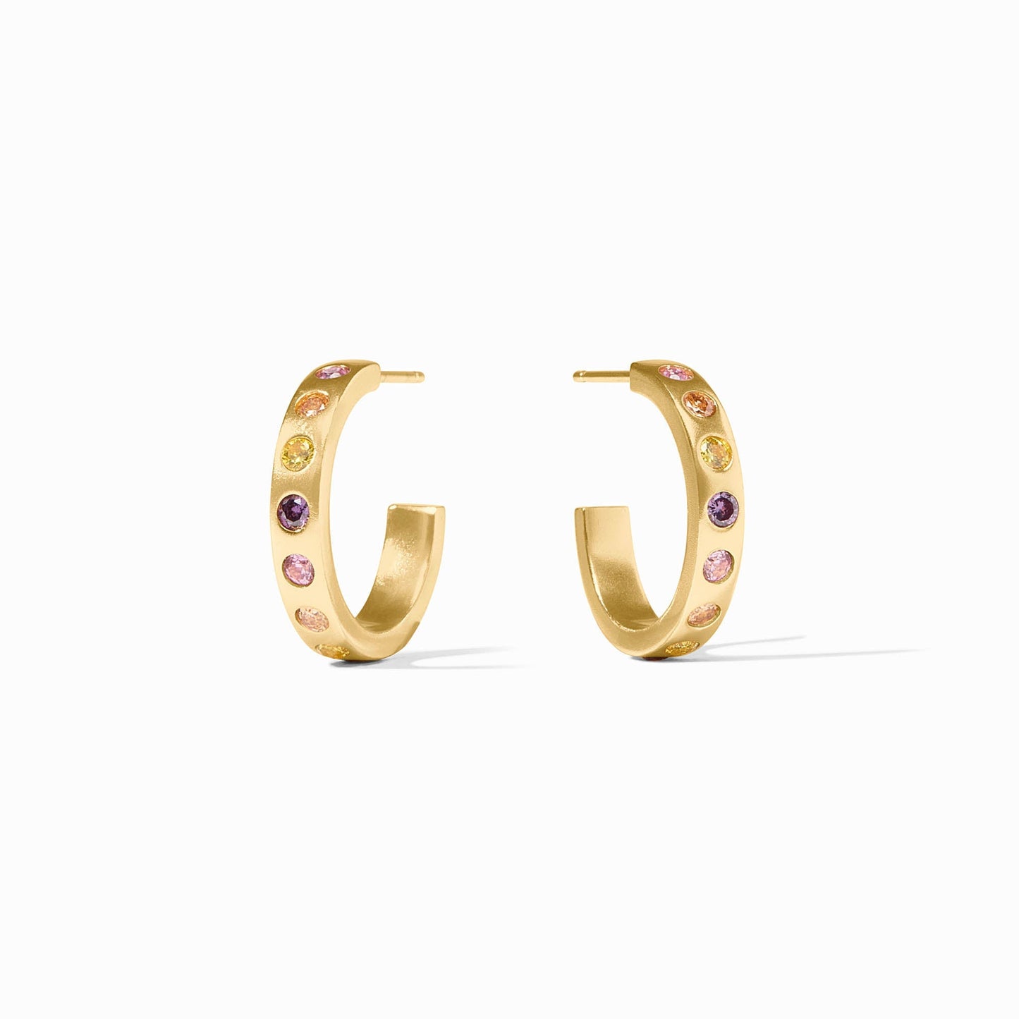 Julie Vos Gold "Rainbow” Hoop-Pink Dawn- Small