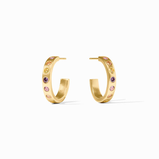 Julie Vos Gold "Rainbow” Hoop-Pink Dawn- Small