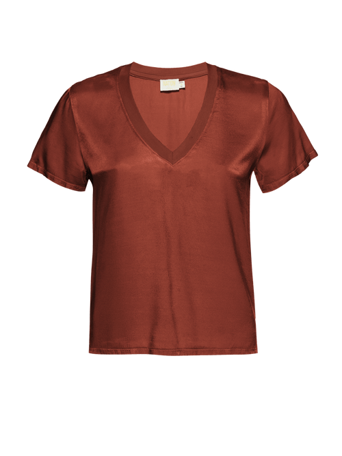 Nation LTD "June" V-Neck Tee- Cinnamon