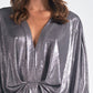 Elan "Gigi" Dolman Sleeve Dress-Metallic Grey