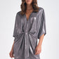 Elan "Gigi" Dolman Sleeve Dress-Metallic Grey