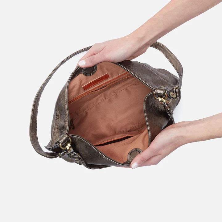Hobo Bags "Pier" Shoulder Bag-Metallic Pewter
