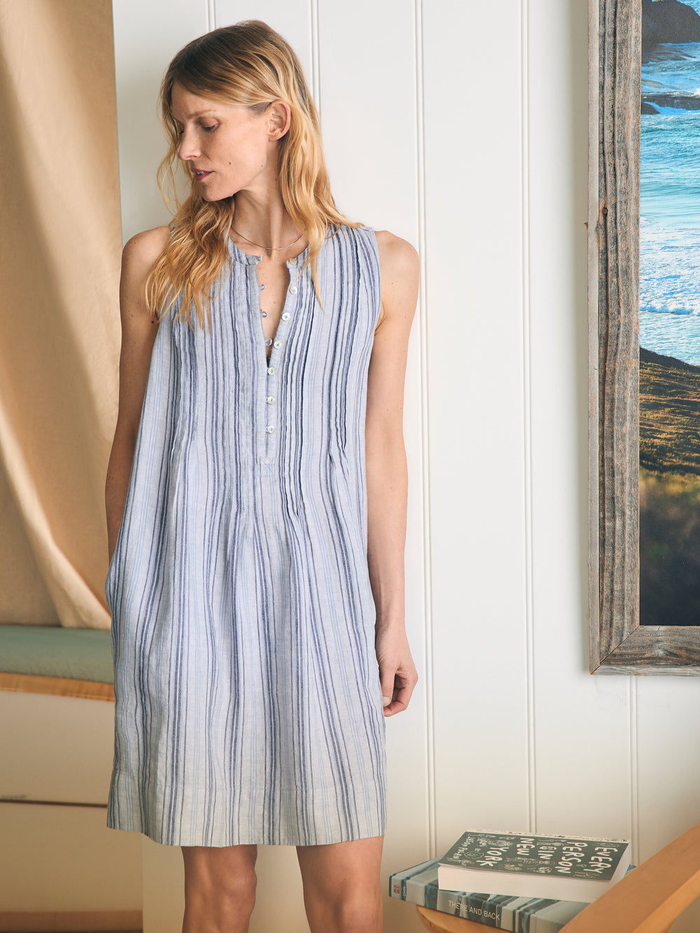 Faherty Isha Dress-Day Lily Stripe