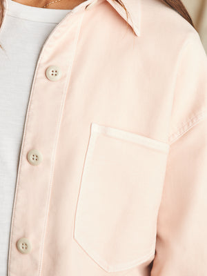 Faherty Stretch Terry Overshirt-Peach Whip