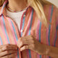 Faherty Laguna Linen Relaxed Shirt - Cabana Multi Stripe