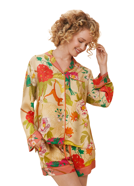 Powder Design Summer PJ's-Tropical Flora/Fauna Coconut