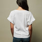 Nation LTD "Stevie" Cuffed V-Neck-Optic White