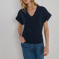 Nation “Stevie” Cuffed V-Neck - Navy Night Sky