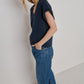 Nation “Stevie” Cuffed V-Neck - Navy Night Sky
