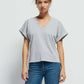Nation LTD "Stevie" Cuffed V-Neck-Heather Grey