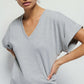Nation LTD "Stevie" Cuffed V-Neck-Heather Grey