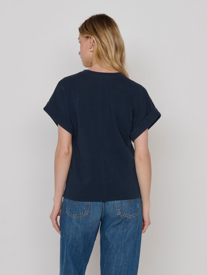 Nation “Stevie” Cuffed V-Neck - Navy Night Sky