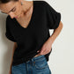 Nation LTD "Stevie" Cuffed V-Neck-Jet Black
