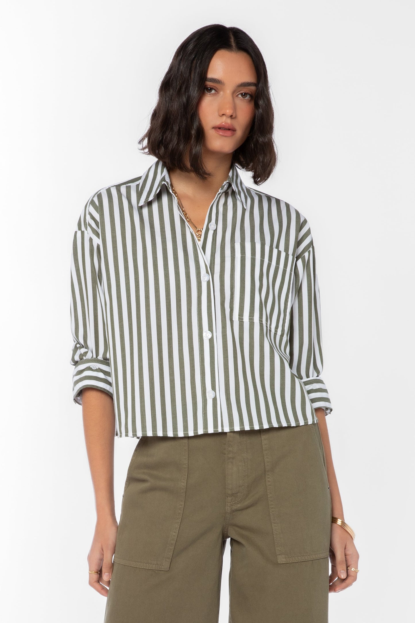 Velvet Heart "Stormi" Shirt-Burnt Olive