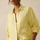Faherty Laguna Linen Relaxed Shirt - Golden Kiwi Lucy Stripe