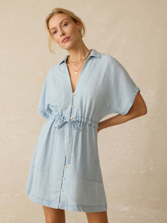 Faherty Tried & True Oakley Dress - Arctic Sea Wash